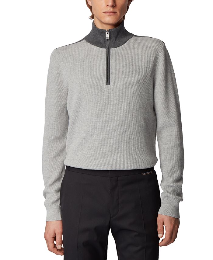Hugo boss quarter zip grey clearance