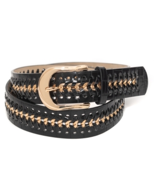 image of Inc Croc-Embossed Metal Link Belt, Created for Macy-s