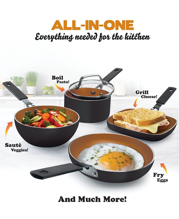 gotham steel mini non stick stackmaster 5 piece cookware set