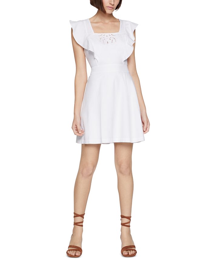 BCBGeneration Embroidered Apron Mini Dress - Macy's