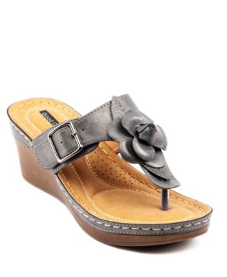 Women's Flora Rosette Wedge Sandals