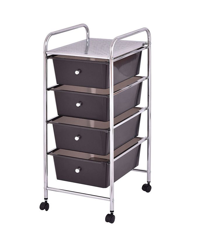 4 Drawers Metal Rolling Storage Cart
