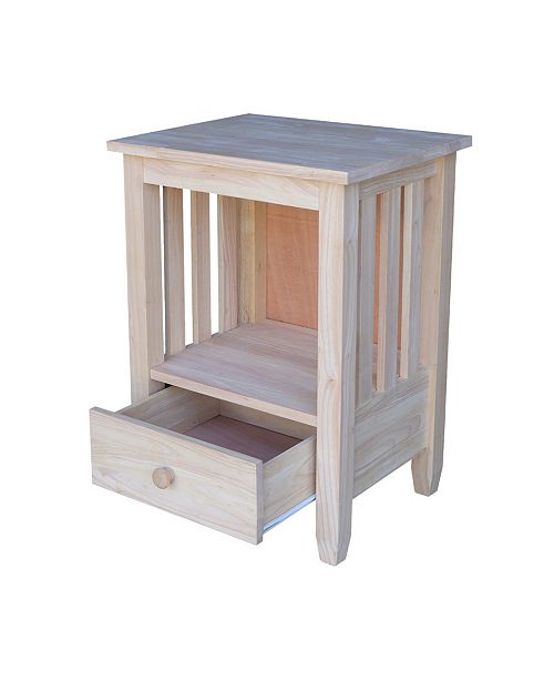 International Concepts Mission Tall End Table With Drawer