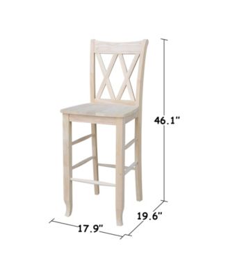 Double X-Back Bar Height Stool