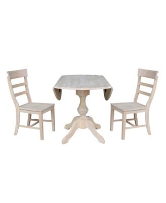 42" Round Top Pedestal Table with 2 Chairs