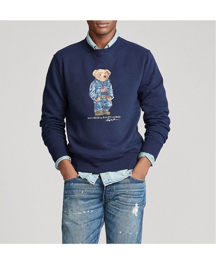 Polo Ralph Lauren Men's Denim Bear Fleece Sweatshirt & Reviews - Hoodies &  Sweatshirts - Men - Macy's