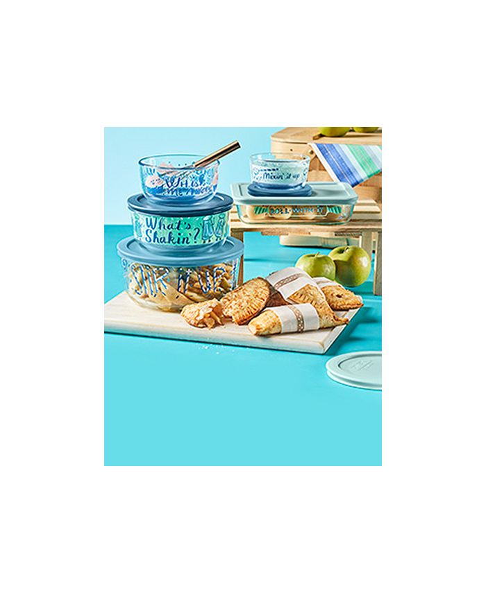 Pyrex Decorated What's Shaking 10Pc. Food Storage Container Set Macy's