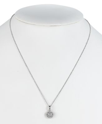 2-Pc. Set Diamond Cluster Pendant Necklace & Matching Stud Earrings in Sterling Silver