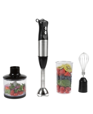 Classic Cuisine Immersion Blender-4-in-1 Six Speed Hand Mixer Set In Black