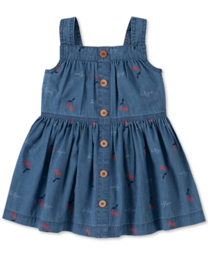 Tommy Hilfiger Baby Girls Denim Cherry Print Dress