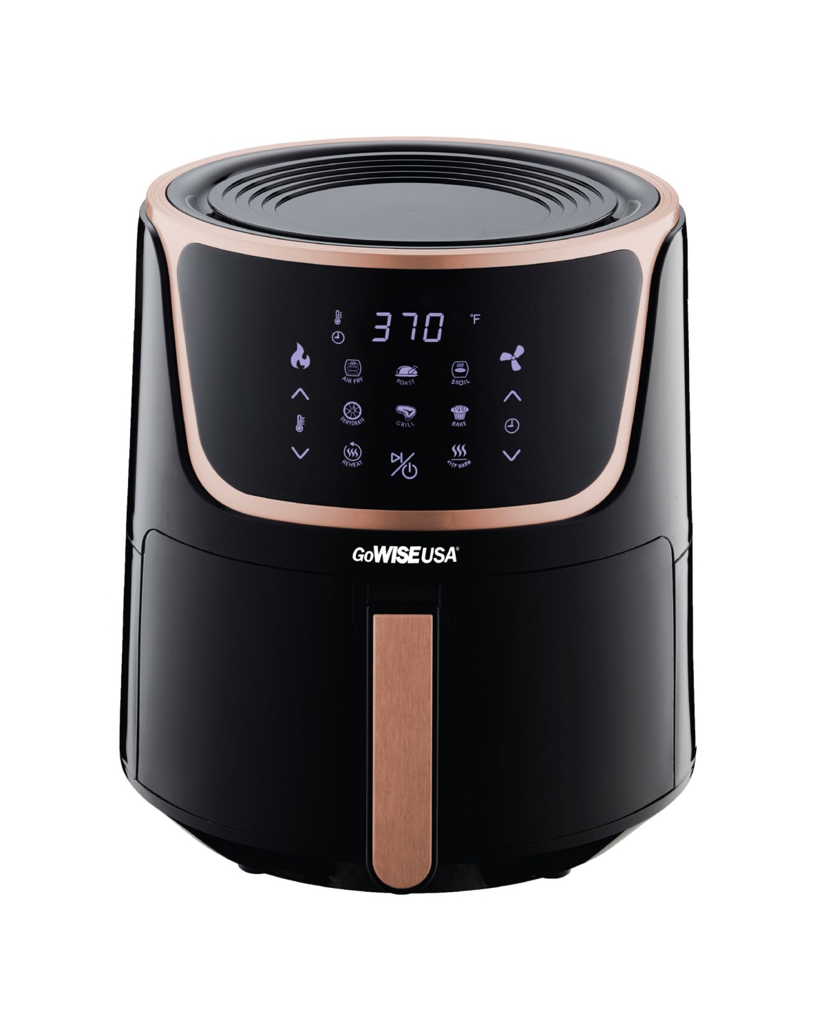 GoWISE USA 5 Qt. Black Air Fryer with Duo Touchscreen Display