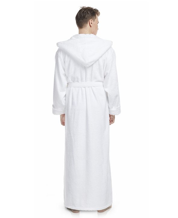 ARUS Men's Thick Full Ankle Length Hooded Turkish Cotton Bathrobe