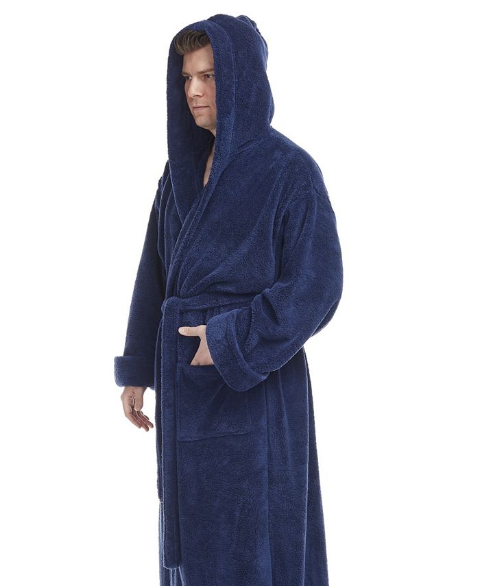 ARUS Men's Soft Fleece Robe, Ankle Length Hooded Turkish Bathrobe Macy's