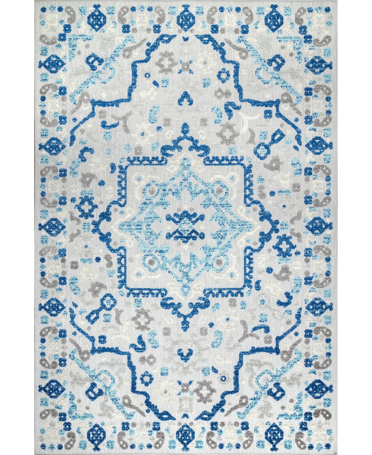 nuLoom Claudia Contemporary Celestial Blue 5' x 8' Outdoor Area Rug - Blue