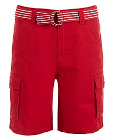 Big Boys Cargo Shorts with Removable D-Ring Belt, Created for Macy's 
