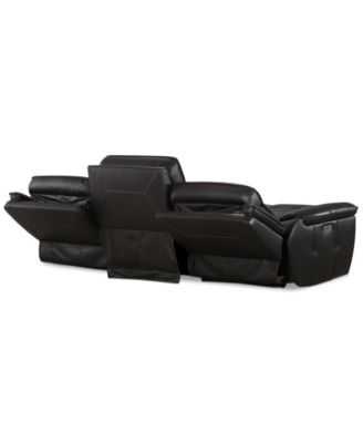Lenardo 3-Pc. Leather Sofa with 2 Power Motion Recliners, Created for Macy's