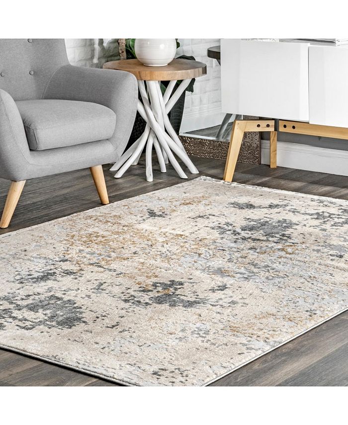 nuLoom Terra Contemporary Motto Abstract Beige 8' x 10' Area Rug Macy's