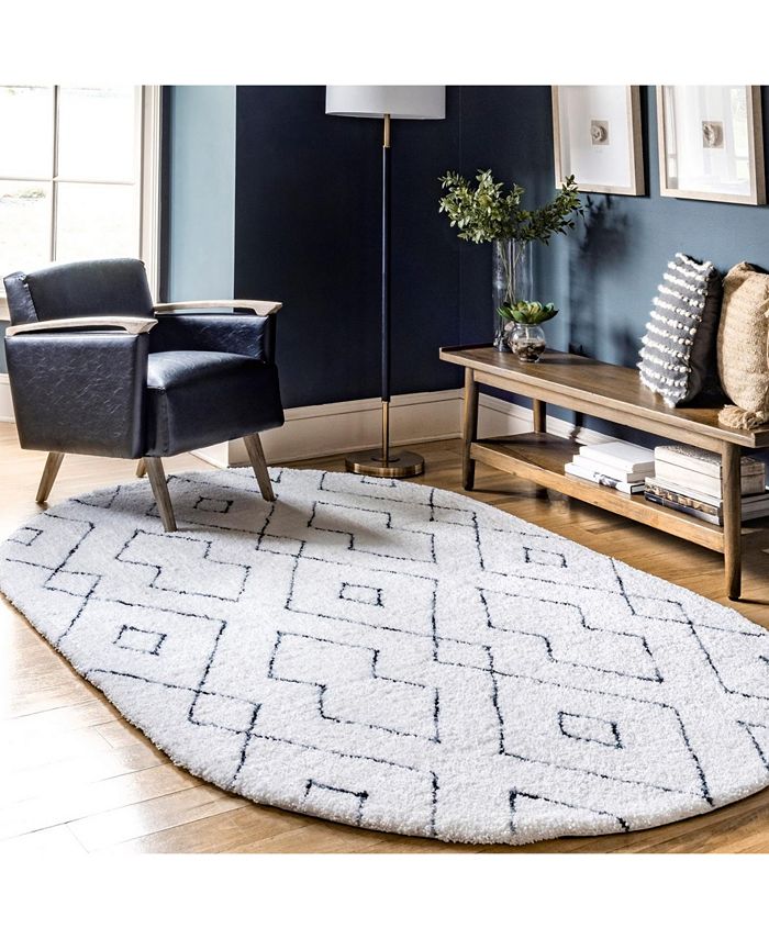 nuLoom Kazbar Lauren Lattice White 5' x 8' Area Rug - Macy's