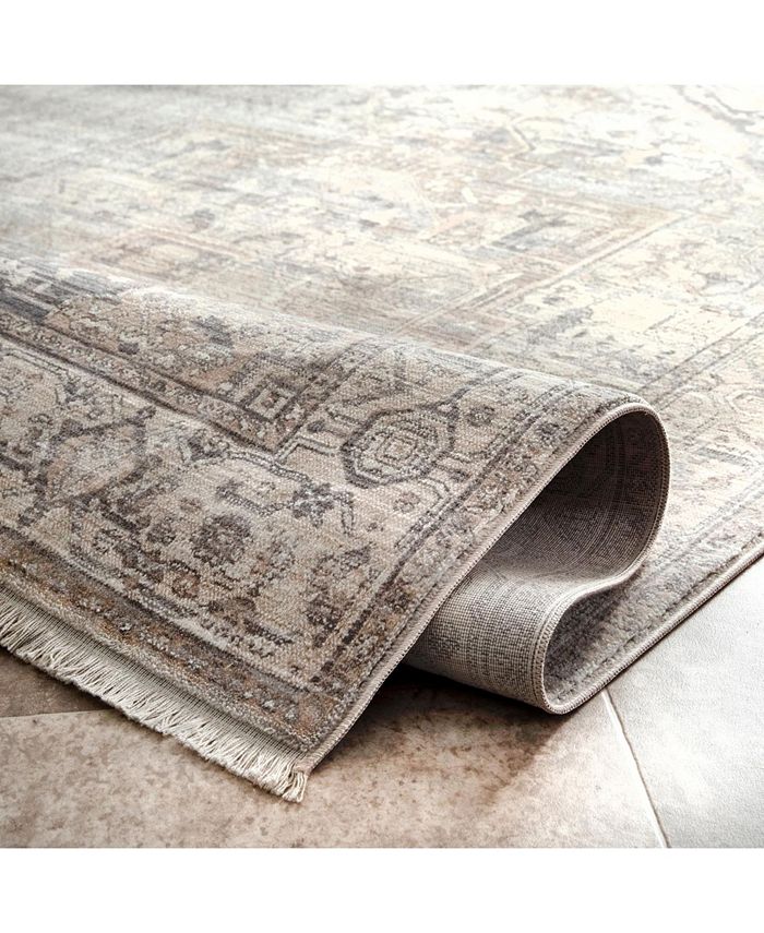 nuLoom Mystic Ehtel Medallion Fringe Silver 8' x 10' Area Rug Macy's