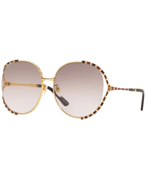 Gucci Women's Sunglasses, Gc001339 In Yellow Gold/grey Grad