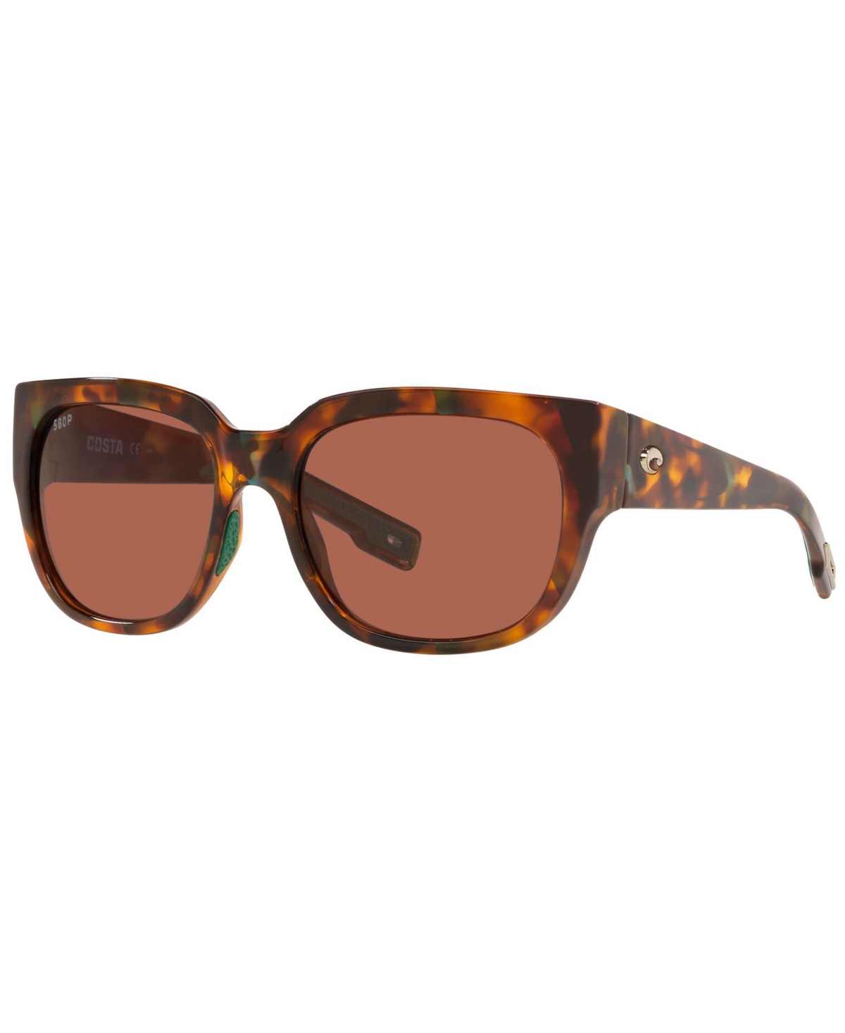 Shop Costa Del Mar Women's Waterwoman 55 Polarized Sunglasses, 6s000331 In Shiny Palm Tortoise,copper