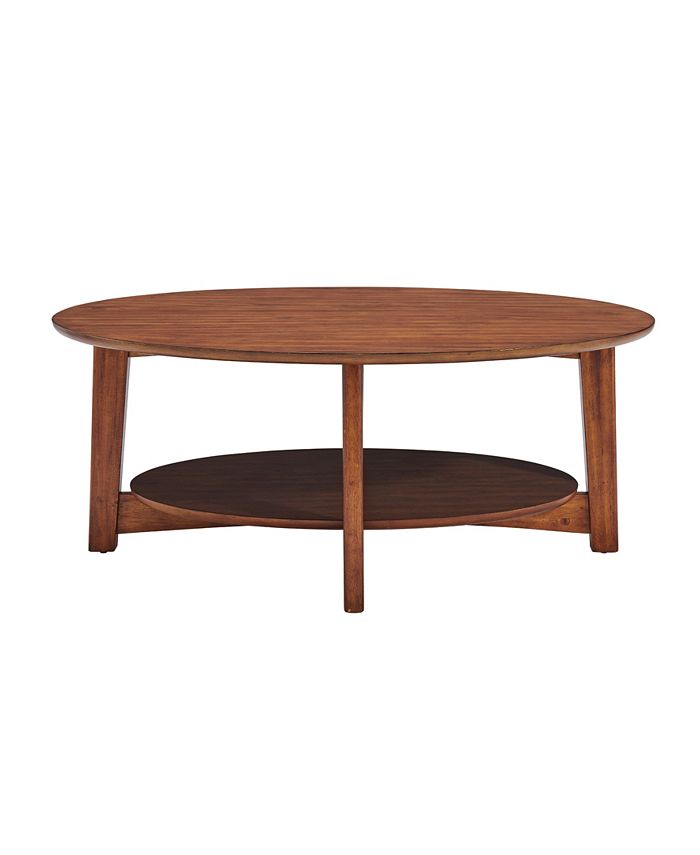 Alaterre Furniture Monterey Oval MidCentury Modern Wood Coffee Table