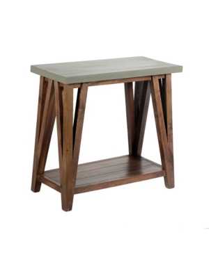 Shop Alaterre Furniture Brookside Cement-top Wood Console And Media Table In Brown