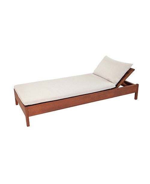 Alaterre Furniture Grass Eucalyptus Wood Outdoor Reclining Chaise
