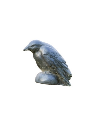 Campania International Small Raven Garden Statue In Rust