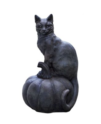 Cat on Pumpkin Garden Statue