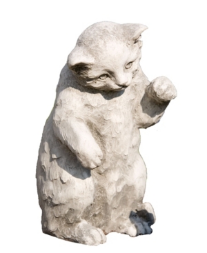 Campania International Playful Kitten Garden Statue In Rust