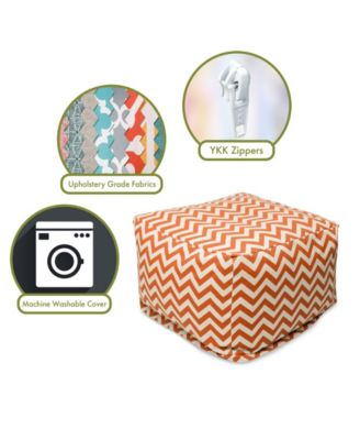 Chevron Ottoman Square Pouf with Removable Cover 27" x 17"