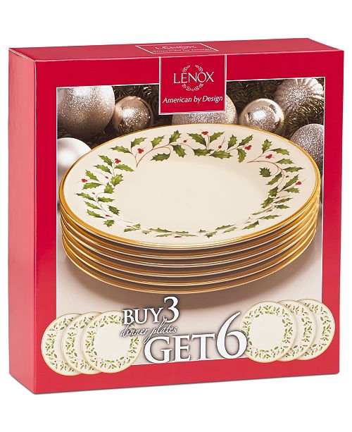 Lenox Holiday Dinner Plates, Set of 6 & Reviews Fine China Macy's