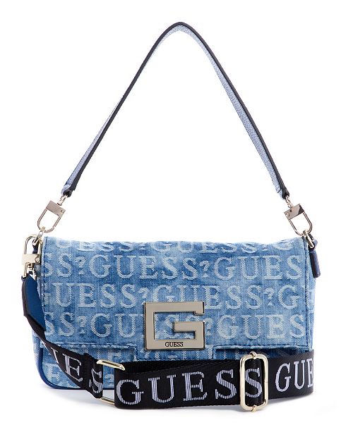 GUESS Brightside Denim Shoulder Bag & Reviews - Handbags & Accessories - Macy&#39;s