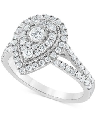 Diamond Teardrop Halo Engagement Ring (1 ct. t.w.) in 14k White Gold