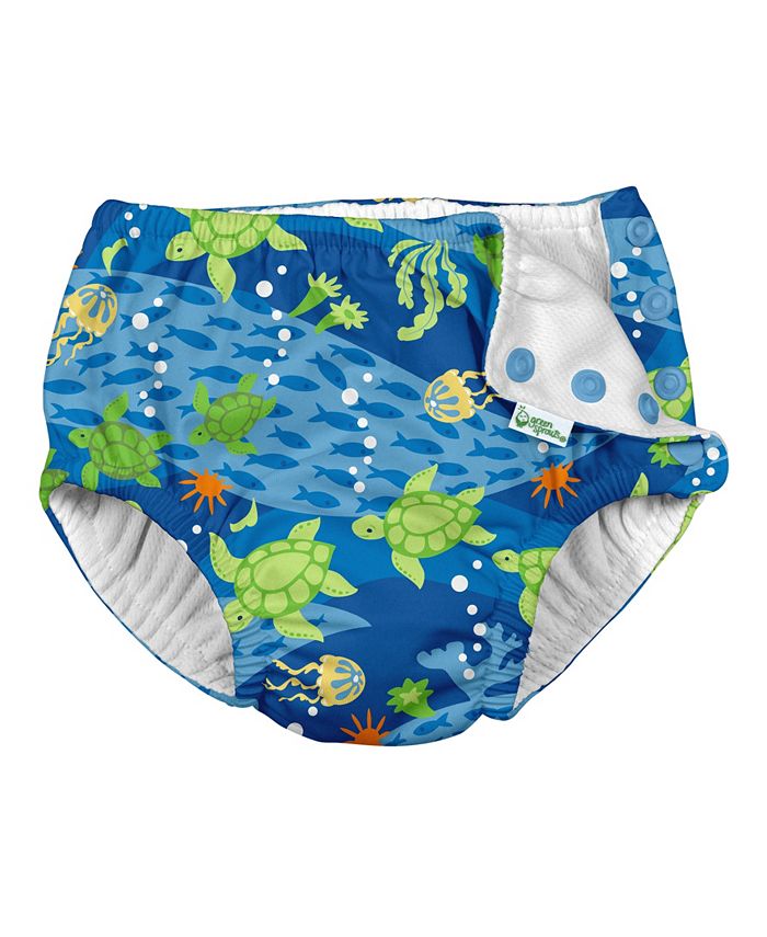 i play by green sprouts Baby Girls Snap Reusable Absorbent Swimsuit Diaper Toddler Swim