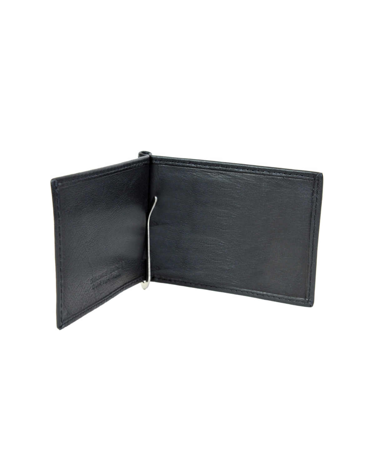Men's Champs Genuine Leather Bill Fold Money Clip - Black
