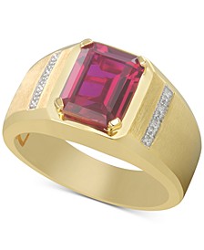 Men's Lab-Created Ruby (4-1/5 ct. t.w.) & Diamond Accent Ring in 10k Gold