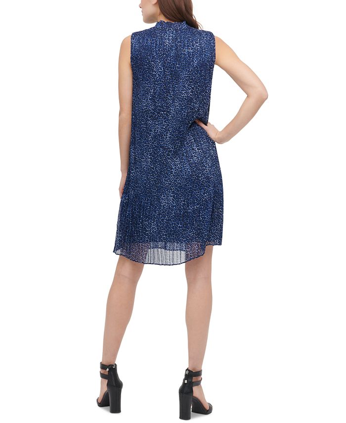 Misook Tie-Neck Pleated A-Line Maxi Dress - Heritage Fit | Neiman Marcus