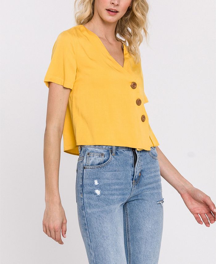 English Factory Asymmetrical Blouse with Buttons Macy's