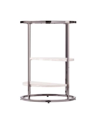 Cabot Round Side Table with Faux Stone