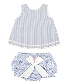 Baby Girl Short Sleeve Swing Top and Ruffle Bloomer Set