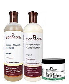 Nourishing Summer Hair Bundle Pear Blossom Shampoo 16 oz + Pear Blossom Conditioner 16 oz + Pear Blossom Scalp Hair Scrub 4 oz