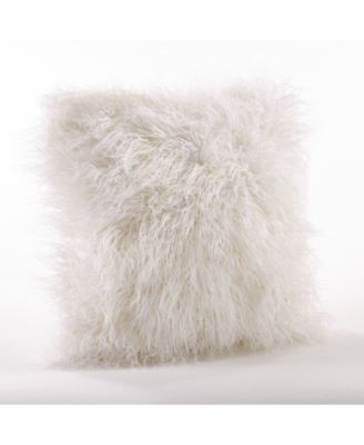 Mongolian Faux-Fur Decorative Pillow, 22" x 22"