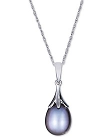 Cultured Freshwater Pearl (9mm) Claw Pendant Necklace 18" in 14k Yellow Gold (Also available in 14k White Gold or 14K Rose Gold)