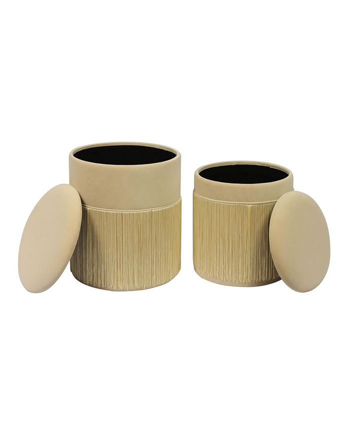 TOV Furniture Tassel Storage Ottomans, Set of 2 Macy's