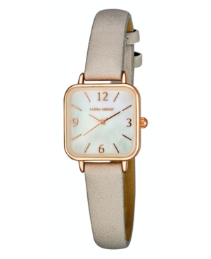 image of Laura Ashley Women-s Gray Polyurethane Strap Watch 24mm