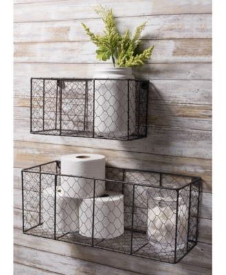 Small Wall Mount Chicken Wire Basket Set of 2