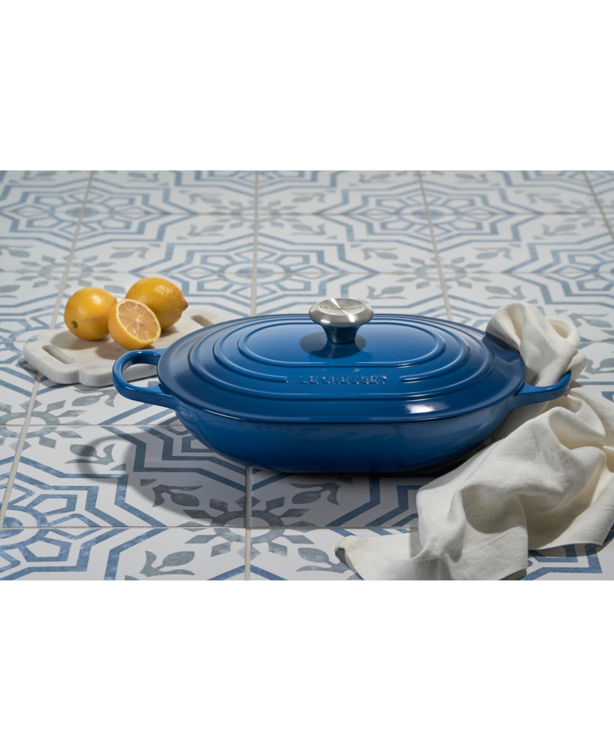 Le Creuset Enameled Cast Iron 3.75-qt. Oval Casserole With Lid In Blue