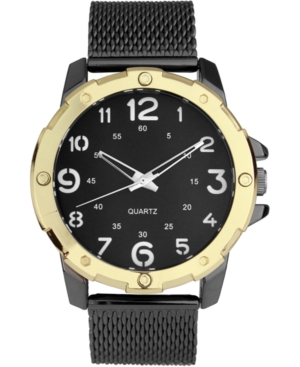 image of Inc Men-s Gunmetal Stainless Steel Mesh Bracelet Watch 45mm, Created for Macy-s